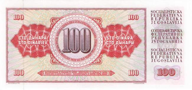 Jugoslawien p90c 100 Dinara 1986